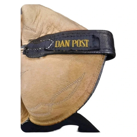 💥HOST  PICK💥 Dan Post Vintage Black Cowboy Boots Size 10.5 EW - Picture 12 of 14